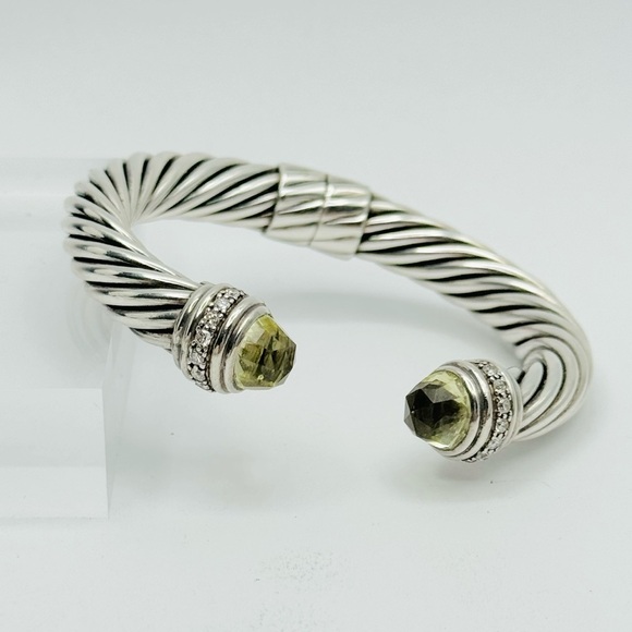 David Yurman 10mm Cable Bracelet With Lemon Citrine and Diamonds - Picture 6 of 11